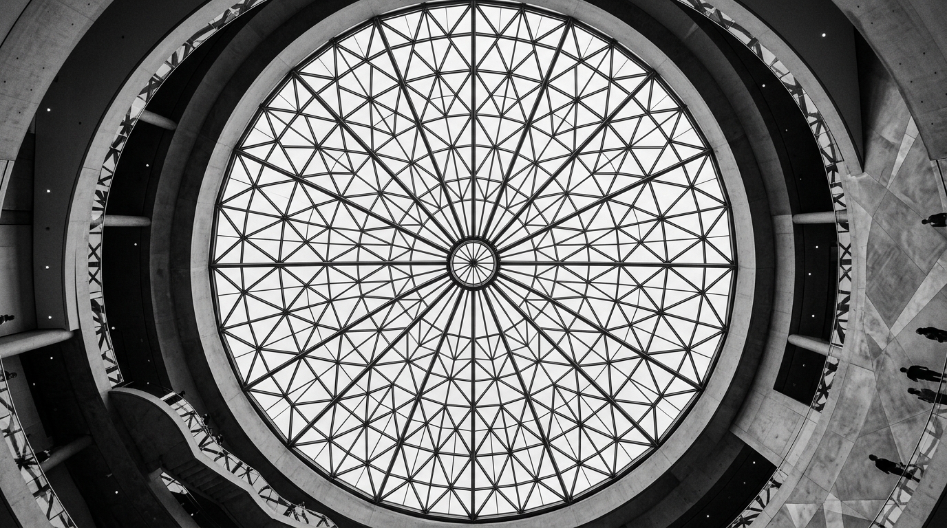 Radcliffe Camera Glass Dome Radial Blueprint Grid Architecture